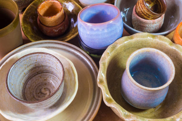 Ceramic bowls prepared to use for houseplant pot
